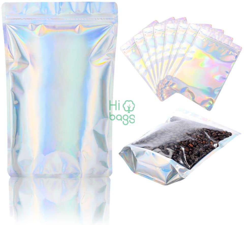 Holographic Mylar Bags Stand Up Holographic ziplock bags M